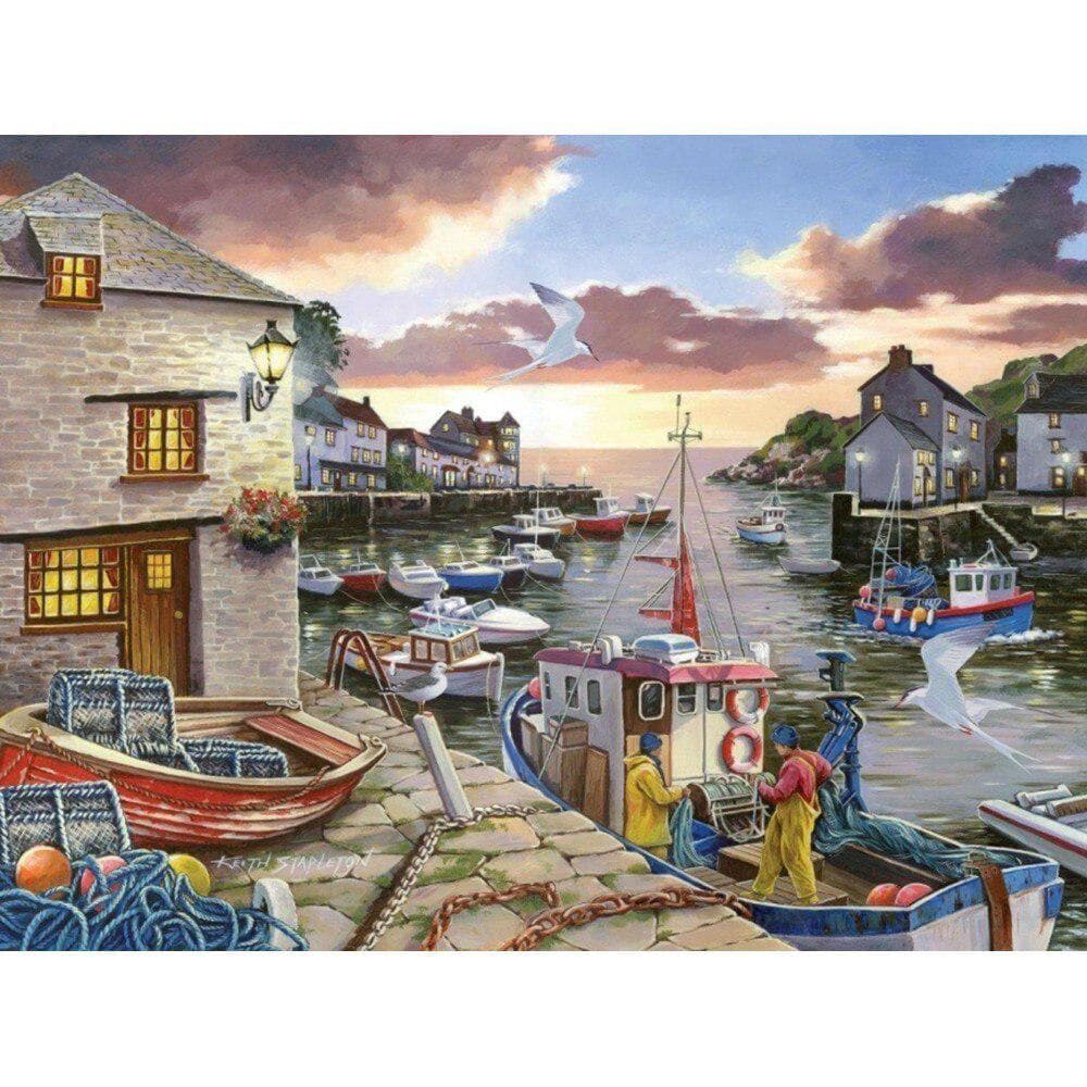 Diamond Painting Riverbank Scenery Full Round Drill Diamond Embroidery Ship Cross Stitch Rhinestone 20X30CM