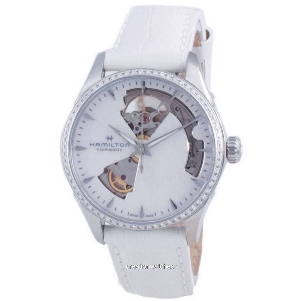 Hamilton Jazzmaster Open Heart Leather Automatic H32205890 Women's Watch white
