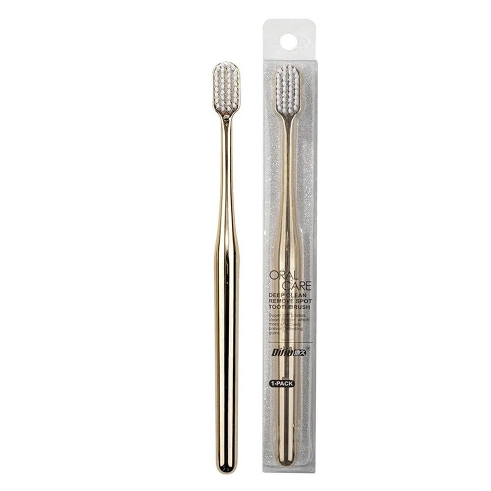 Luxury Soft Toothbrush Men Women Adult Tooth Brush Gold Silver Dental Brushes Elegance Gentle Toothbrushes Drop Shipping white/gold