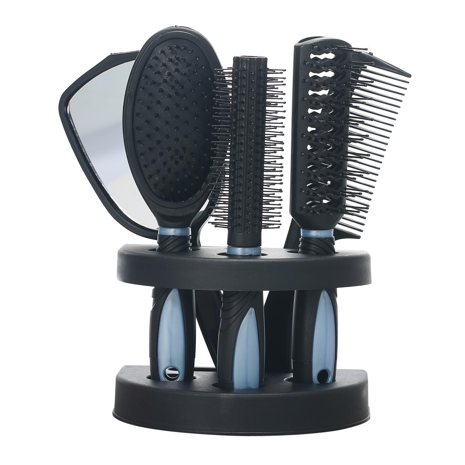 Set of 5 Hair Combs Mirror Set Professional Salon Hair Cutting Brushes Sets Salon Hairdressing blue