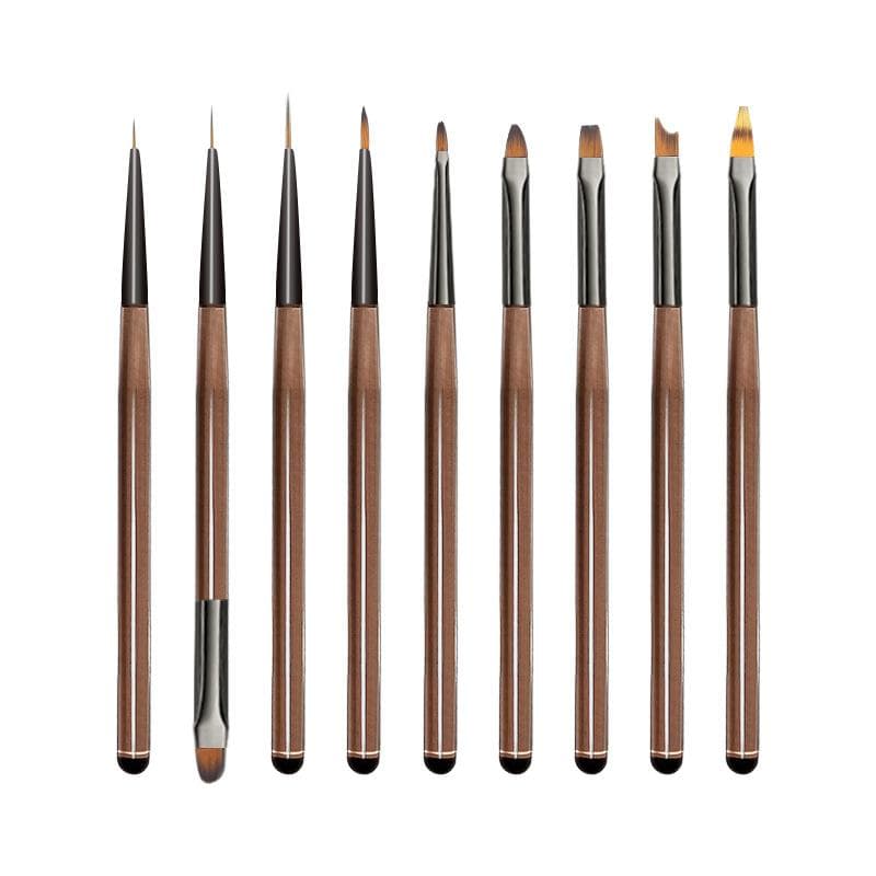 9Pcs Nail Art Brush Acrylic UV Gel Extension Painting Brush Pen Nail French Stripes Lines DIY Manicure Accessories Tool 9pcs