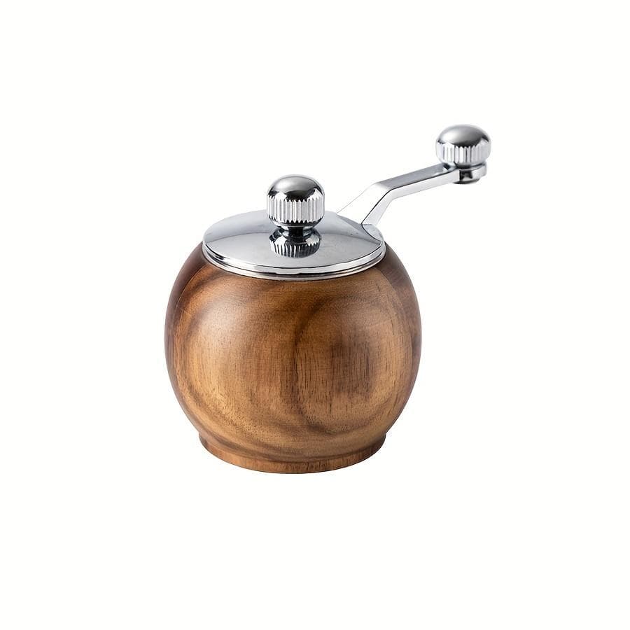 Premium Manual Pepper Mill with Ceramic Core - Round Shape, Acrylic Wood Construction, Kitchen Tool, 1/3 Pack