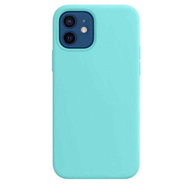 Luxury Silicone Case For iPhone 13 Mini 15 14 Pro MAX Cases For Apple iPhone 11 12 13 mini Full Cover With Box iPhone 12 Pro Max light blue