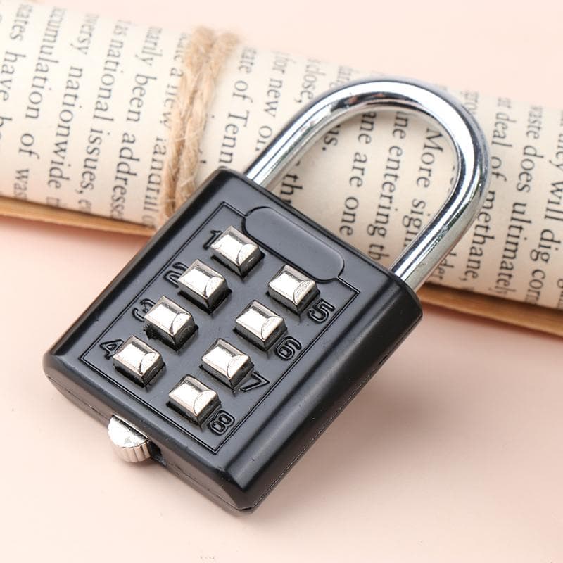8 Digits Password Code Combination Padlock Zinc Alloy Suitcase For Luggage Travel Smart Lock Keyed Anti-thieft black