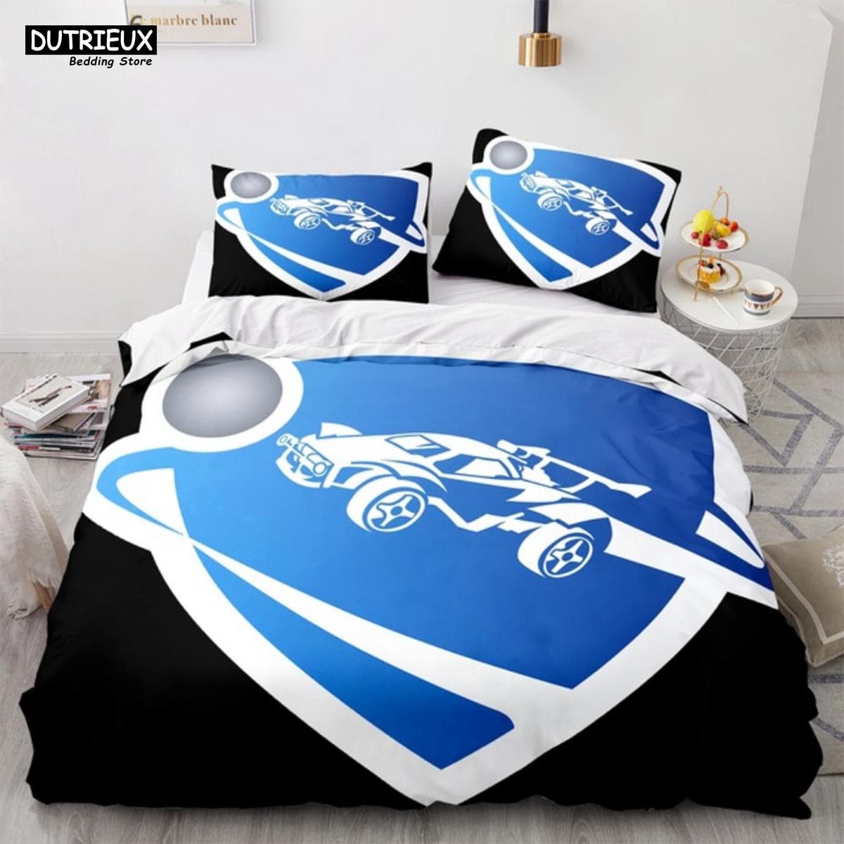 Rocket League Single Bedding Set America Car Gaming Bed Linen Boys Teens Double Twin Queen King Size Duvet Cover With Pillowcase EU SK(260x220cm)