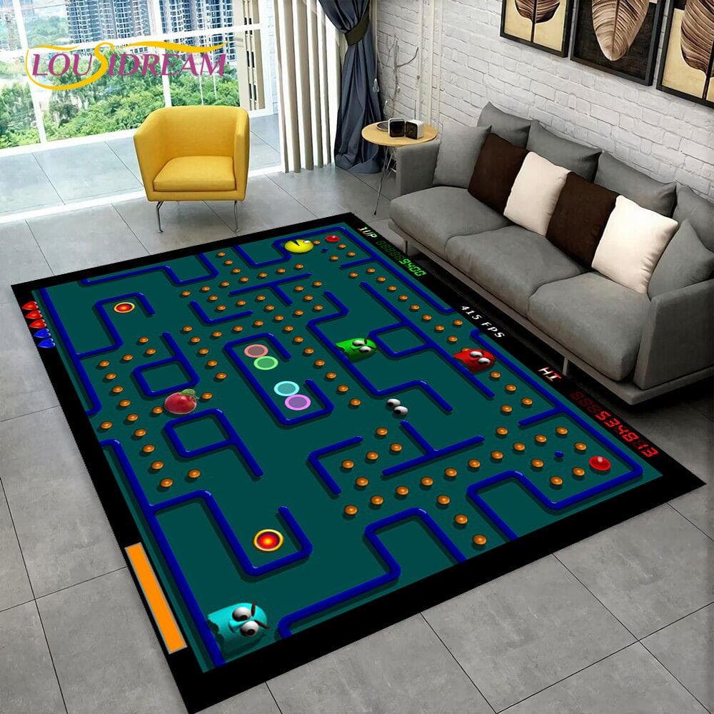 Pacman Retro Classics Game Gamer Area Rug,Carpet Rug for Home Living Room Children Bedroom Sofa Doormat Decor,Non-slip Floor Mat 40cm x 60cm