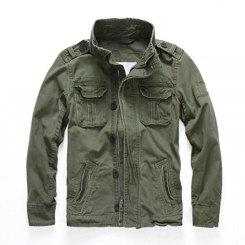 Men Camouflage Combat Jackets Retro Military Pocket Men's Denim Macket Outwear Coats Casual Male Cotton XXL dark green