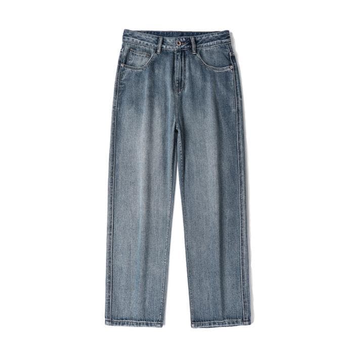 Straight Wide-leg Jeans Men's Autumn Loose Casual Versatile Men's American Jeans Wide-leg Trousers Men's Autumn 38