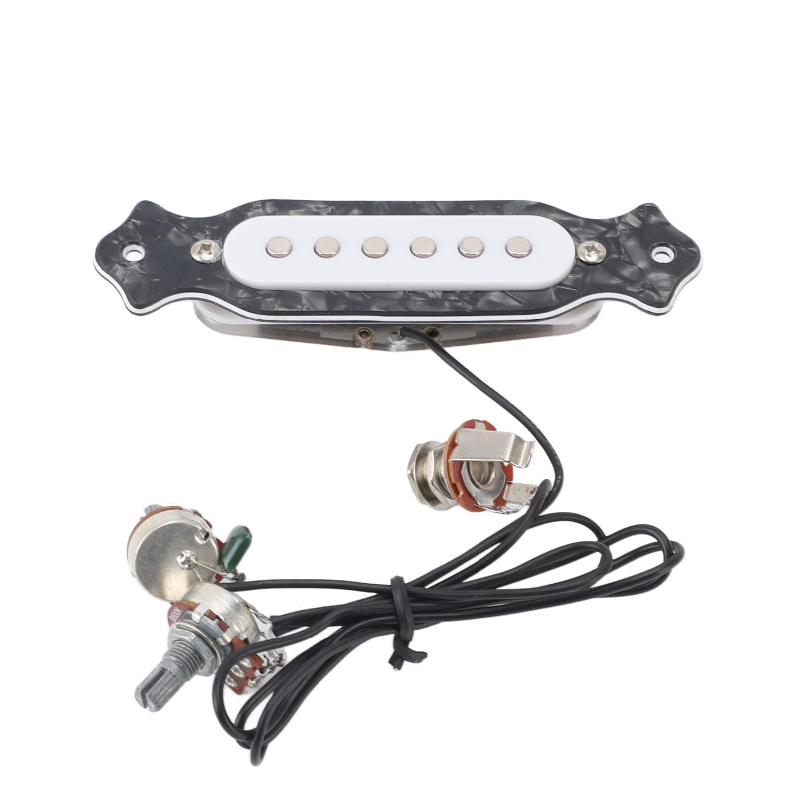 6 String Single Coil Pickup Prewired Electric Guitar Pickup Replacement with Volume and Tone black