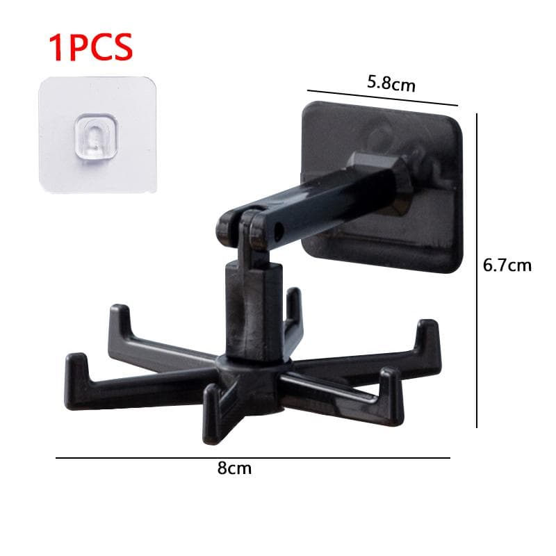 Kitchen Hook Multi-Purpose Hooks 360 Degrees Rotated Rotatable Rack Household Spoon Hanger Accessories for Organize and Storage black