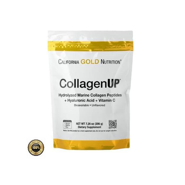 Hydrolyzed Marine Collagen - California Gold Nutrition - Unflavored - Premium Quality - 206g - Hyaluronic Acid