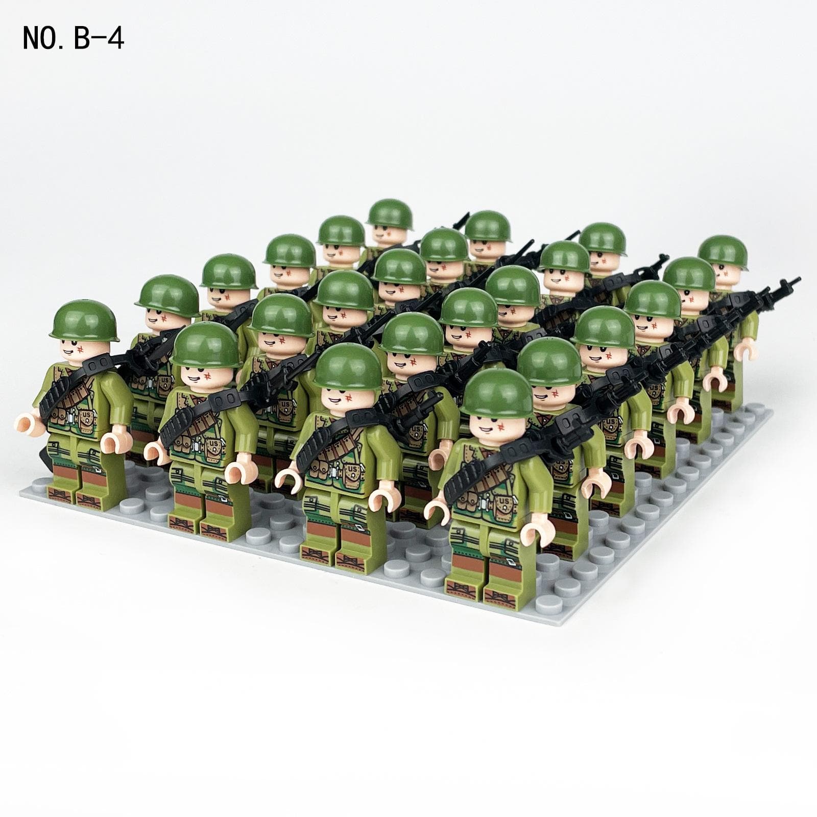 24pcs Phalanx Army Doll B1 Package Weapon Small Grain Base Plate Assembling Doll Building Block Toy