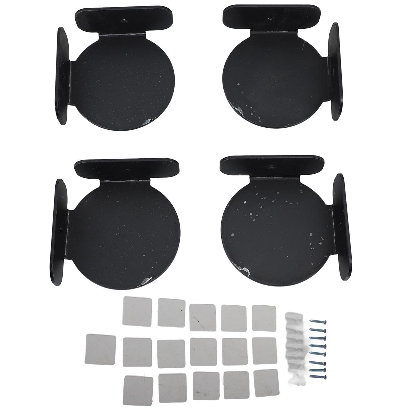 4Pcs Mini Circular Corner Shelf Space Saving Universal Wall Mount Floating Corner Shelf for black