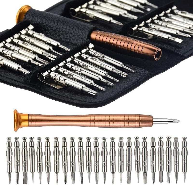 Mini Precision Screwdriver Set 25 In 1 Electronic Torx Screwdriver Opening Repair Tools Kit for IPhone Camera Watch Tablet PC black