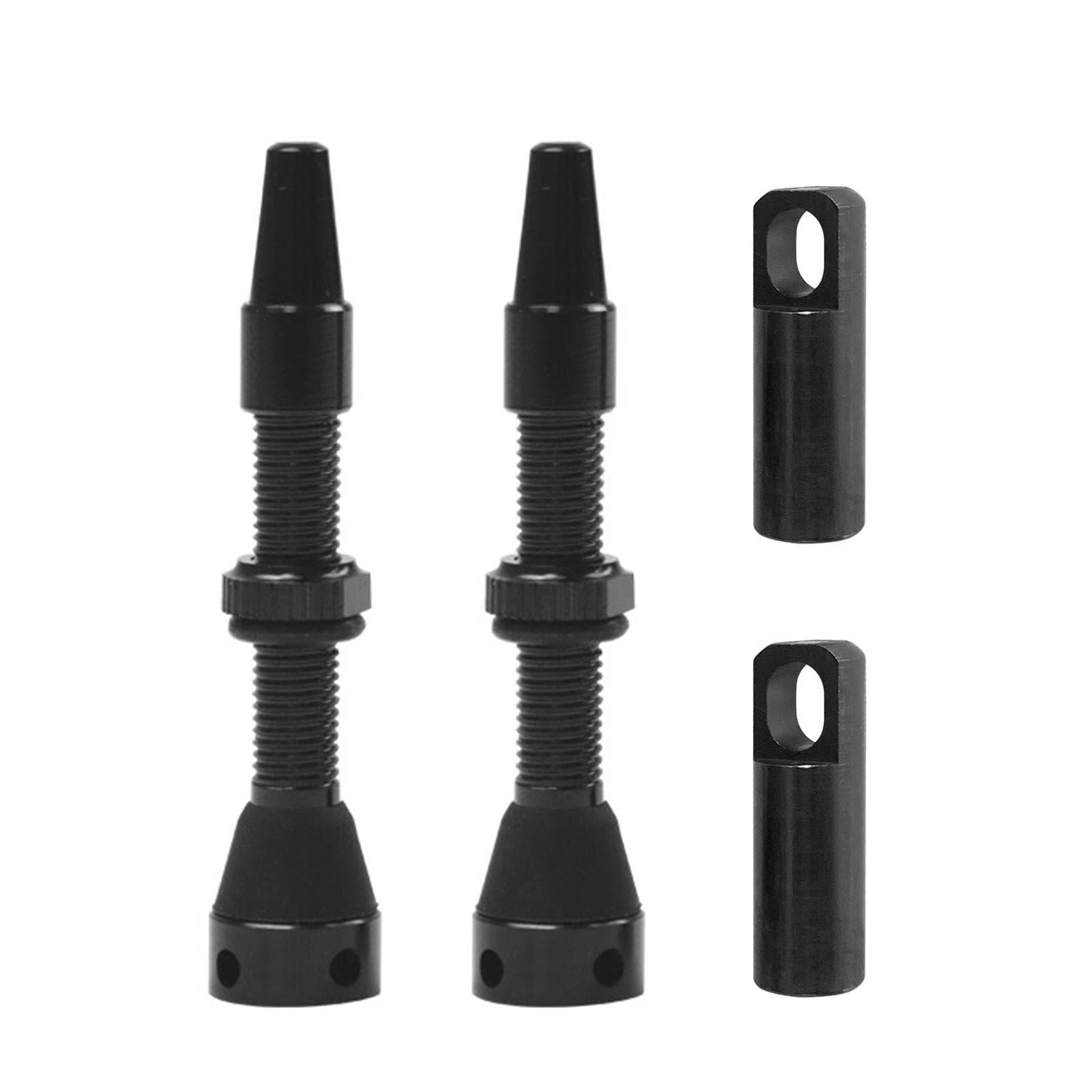 2pcs Aluminum Alloy Bicycle Presta Valve Stem Bike Vacuum Valve Stems for Mountain Bikes Road Bike 40mm black
