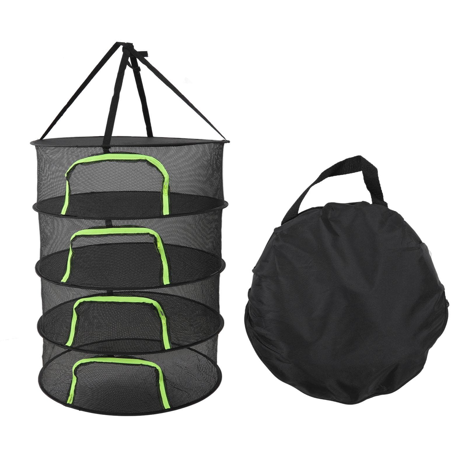 Foldable Plant Drying Net Multilayer Zipper Closure Design 60cm Diameter Herb Buds Dry Net with