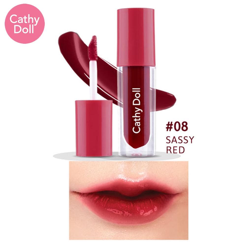 Karmart CATHY DOLL Glow Gel Tint Lip 2.4 g. - Thai Cosmetic Make Up 08 Sassy Red