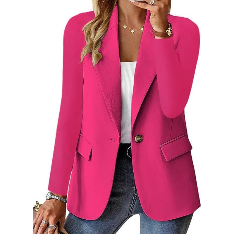 Autumn long-sleeved solid color cardigan small blazer women XXL