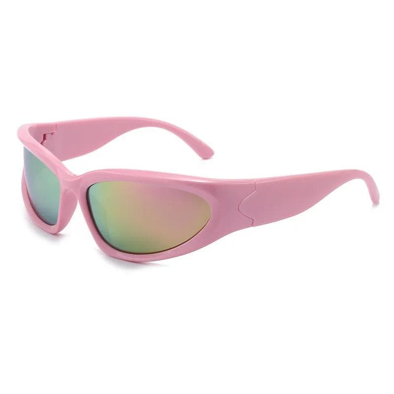 New Y2K Sports Punk Sunglasses Women Men Square Goggle Luxury Brand Sun Glasses UV400 Colorful Mirror Fashion Eyewear As shown in the figu