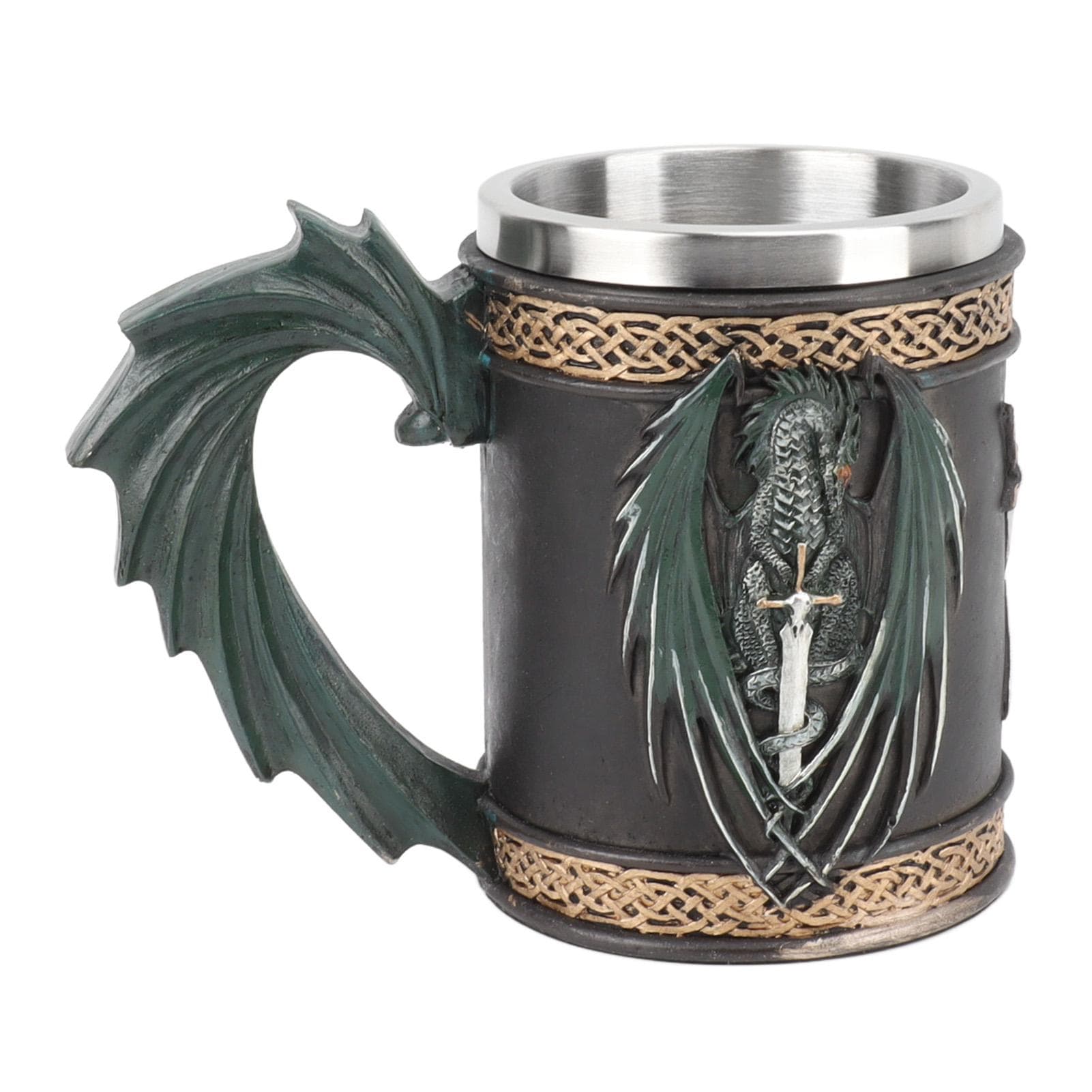 Stainless Steel Mug Innovative Dragon Pirate Retro Style Large Capacity Beer Cup for Beer Coffee