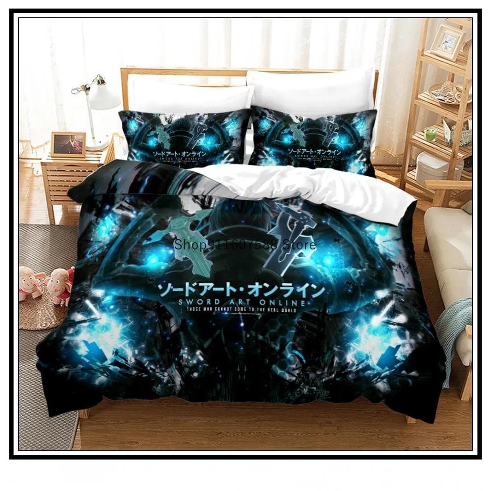 Anime Sword Art Online Duvet Covers 3D Printed Bedding Set Pillowcases kids Bedclothes Bed Linen Luxury Home Textiles Uk Single135x200
