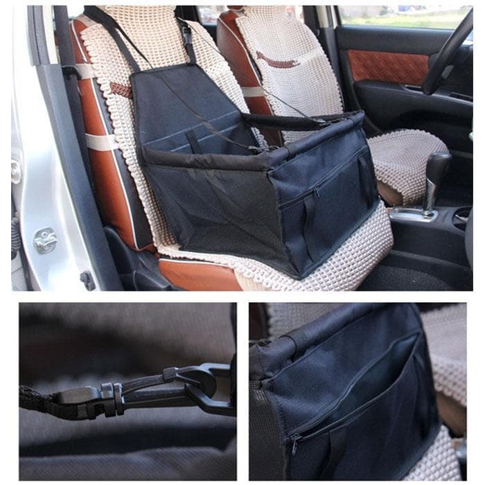 Dog Cat House Carrier Car Safety Seat Bag Thick Double Portable Hammock Waterproof Travel bag Product Basket Pet Carriers black