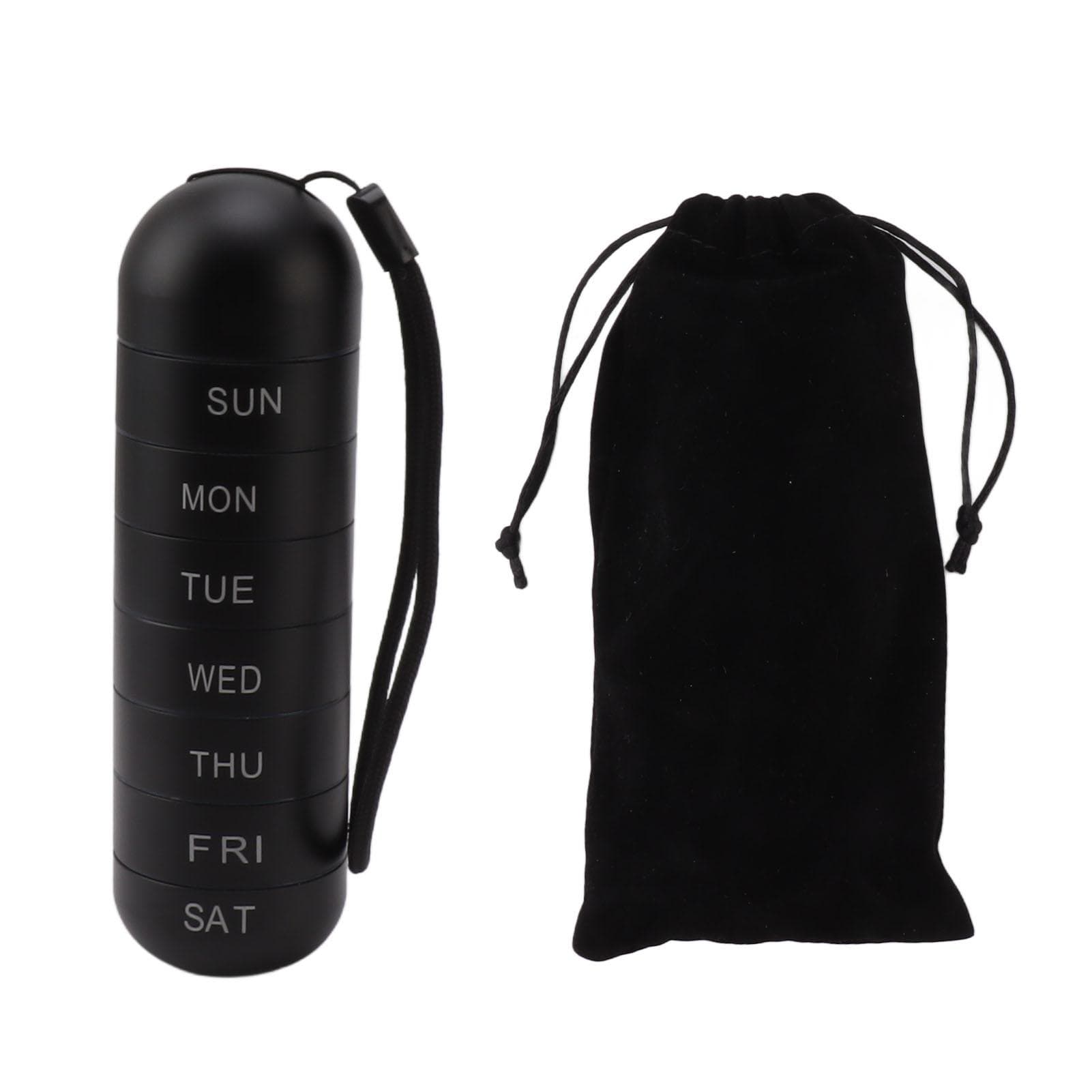 Weekly Medicine Container Large Capacity Big Openning Sealed Silicone Ring 7 Compartments Weekly