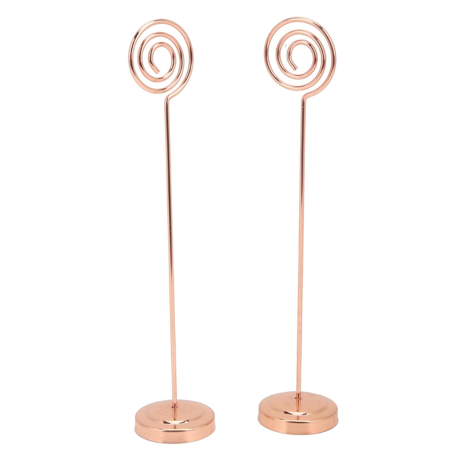 2Pcs Table Number Holder 200mm Round Metal Steady Semicircle Convex Design Electroplating rose gold