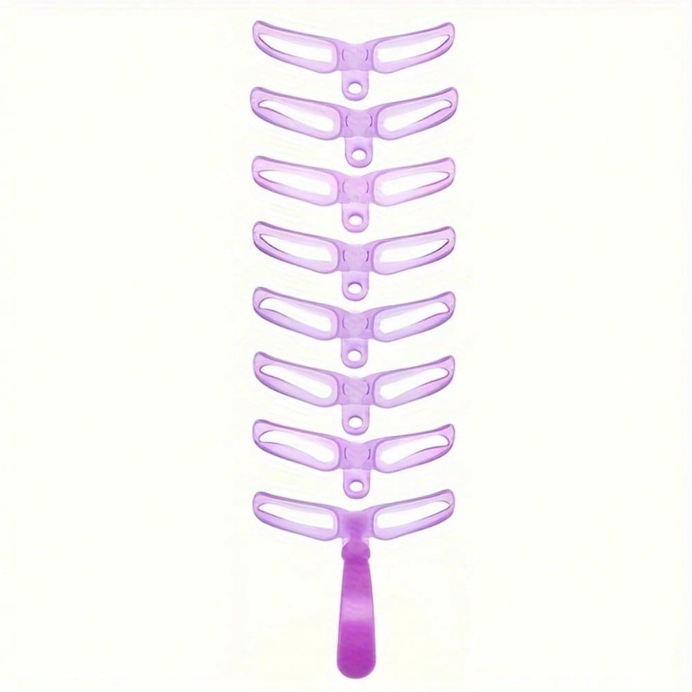 Handheld Head Mounted Dual-Purpose 3D Eyebrow Card, 8 Eyebrow Shaped Tools To Assist Beginners In Quickly Drawing Symmetrical Eyebrows purple