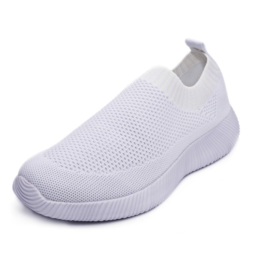 Spring Women Shoes Knitting Sock Sneakers Women Flat Shoes Casual Breathable Sneakers Flats Walking Shoes for Women 35