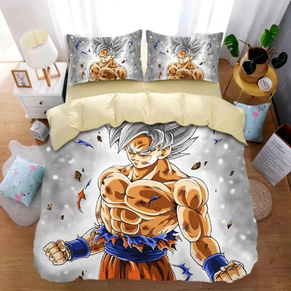 Anime Dragon-Ball Bedding Set,Dragon-Ball Duvet Cover,Duvet Comforter Quilt Cover Set Super Saiyan Bedding Set For Adult Kids 135x200cm 2pcs