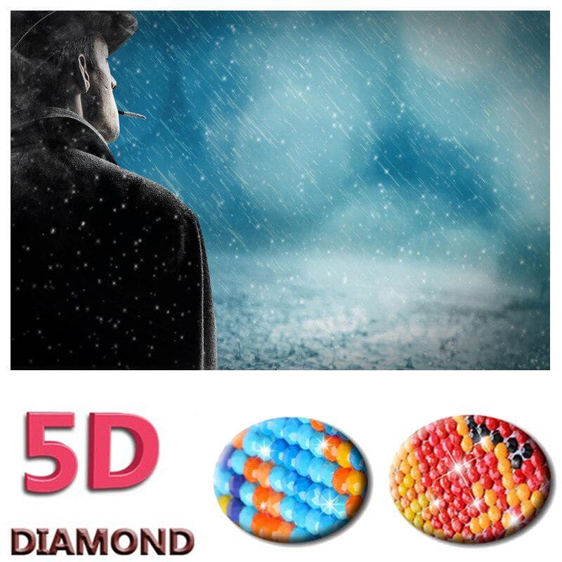 Full Drill Diamond Painting Snow rain Pattern Cross Stitch Cool Man Diamond Embroidery 20X30CM
