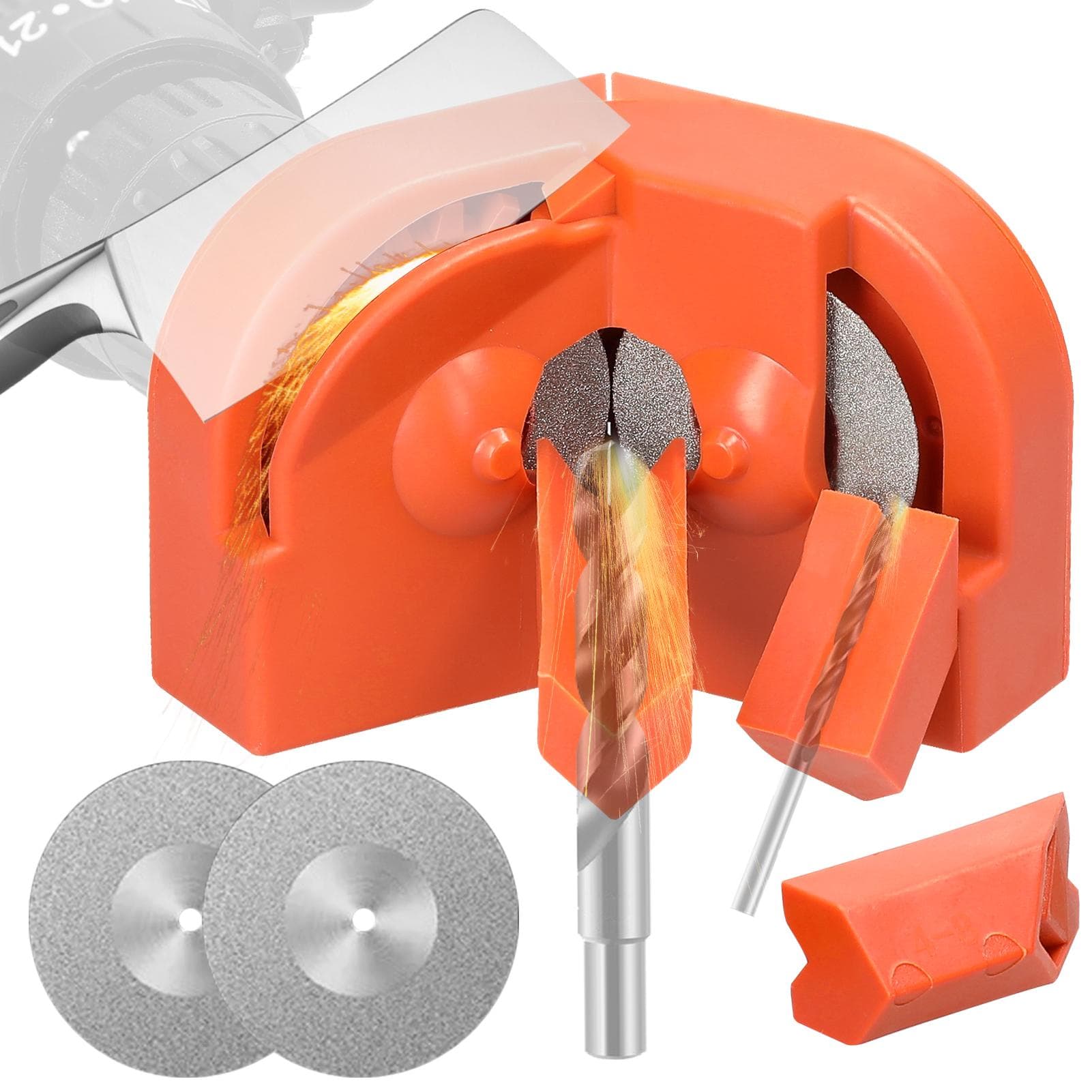 Multipurpose Electric Drill Bits Grinding Sharpener Wear Resistant Diamond Grinding Blade orange