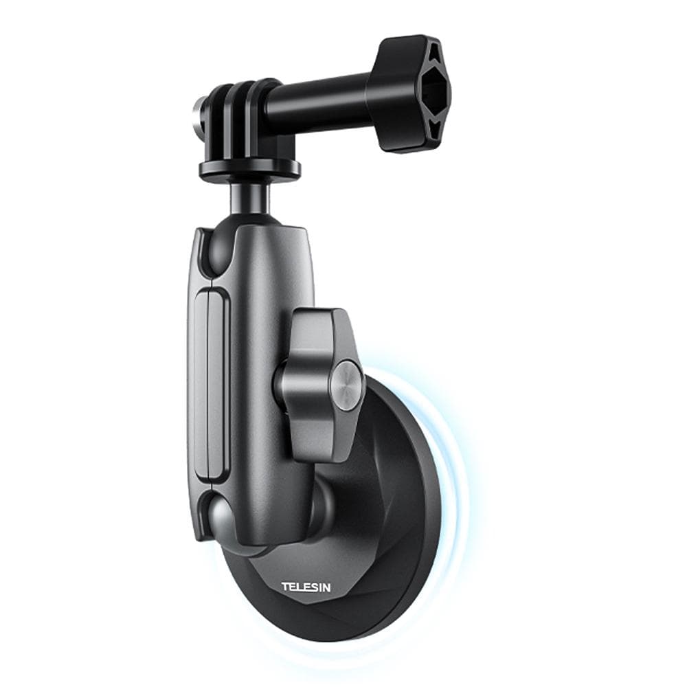 TELESIN CMM-001 Magnetic Camera Mount Aluminum Alloy Dual 360 degrees Rotatable Ball Head with Sports black