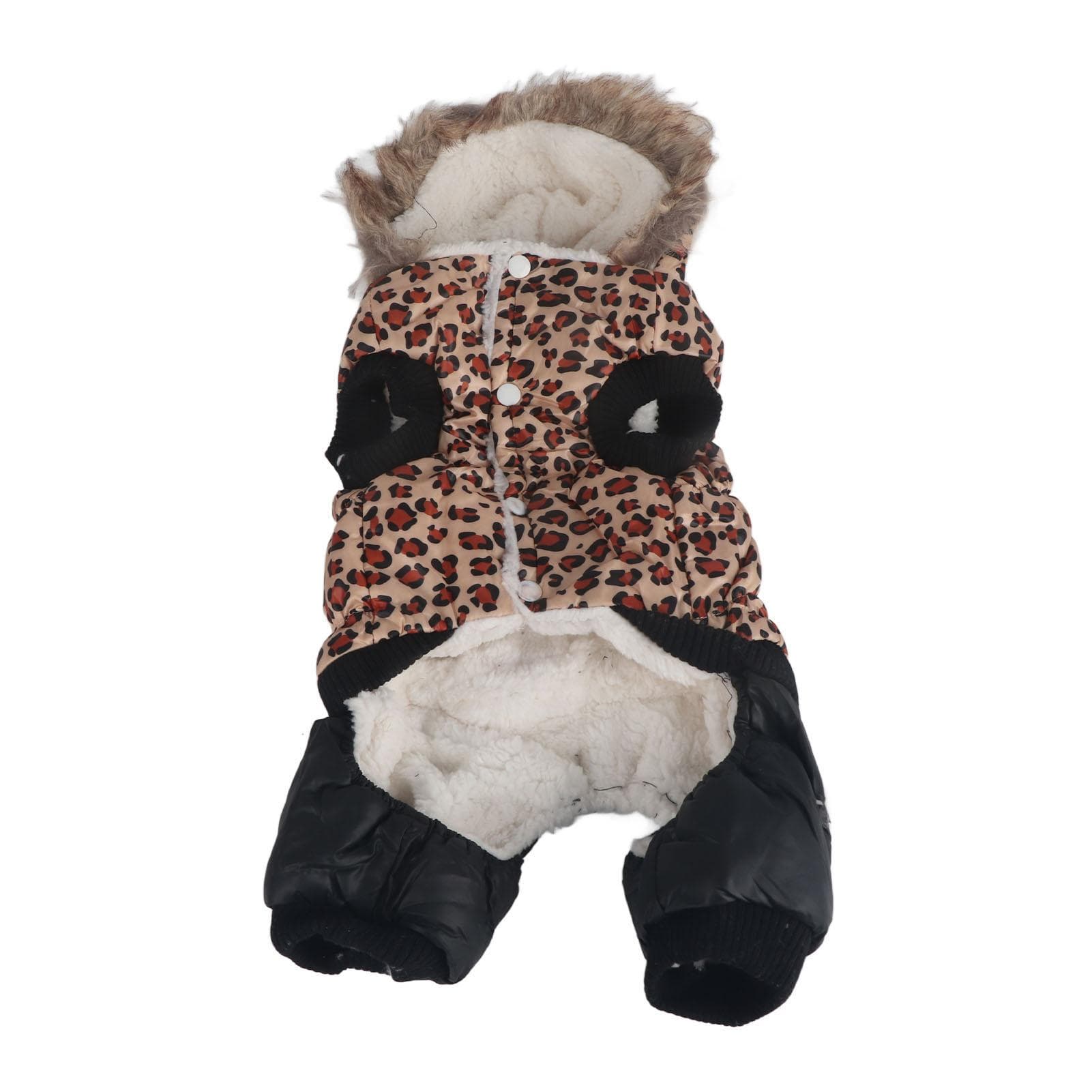 Dog Leopard Print Winter Clothes Cute Loose Thicken Prevent Hair Loss Pet Warm Coat for Small L leopard print