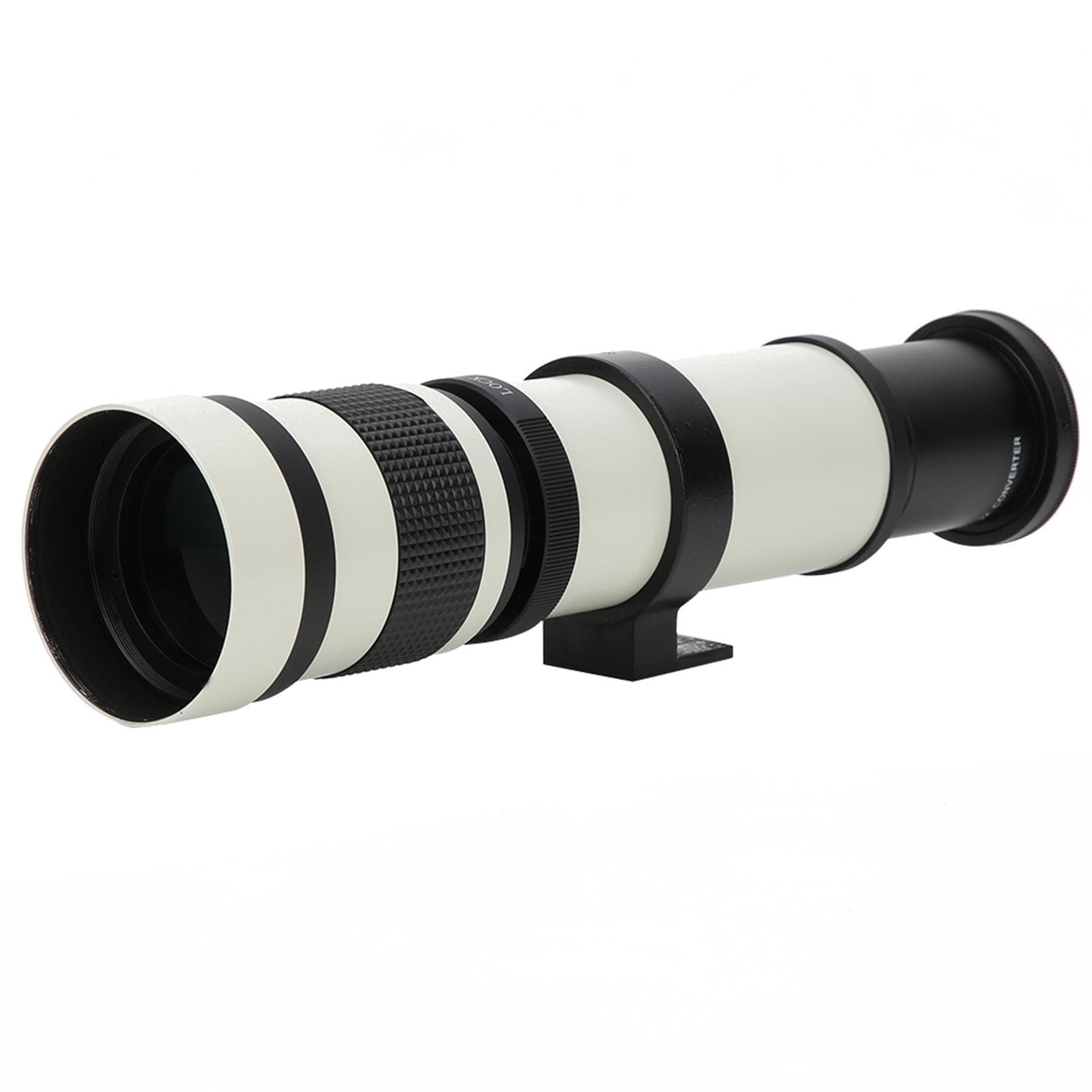 420‑800mm F8.3‑16 Manual Focusing Zoom Lens with 2X Teleconverter for F Mount Camera white