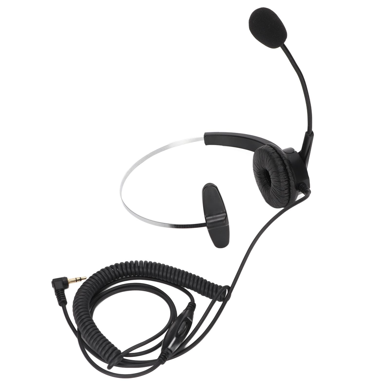 3.5mm Single Sided Business Headphone Adjustable Comfortable Mono Call Center Headset with