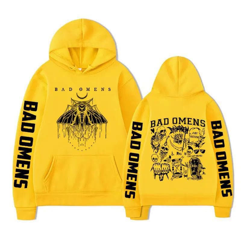 Limited Bad Omens Band Moth Music Tour Hoodie XXL yellow