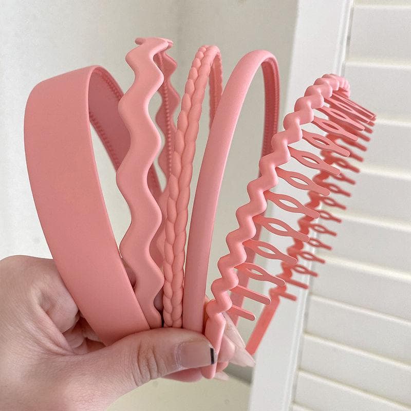 Non-slip Hair Bands for Women Men Simple Bezel Headband Washing Hair Bang Holder Facial Mask Hair Hoop Hairband Hair Accessories pink