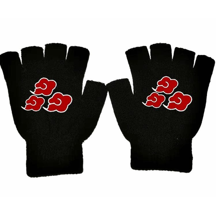 Naruto Sasuke Kakashi Anime Online Game Peripheral Half-finger Gloves Cotton Warm Autumn and Winter Students Yumi