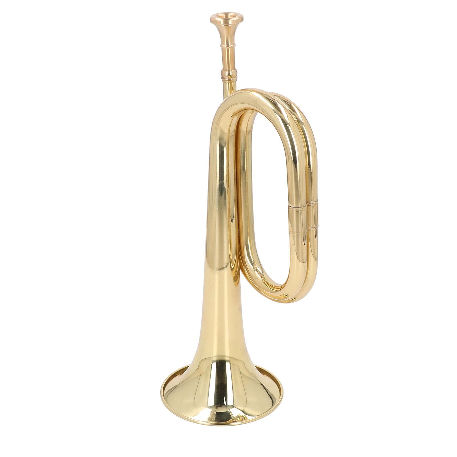 C Key Spanish Bugle Brass Cavalry Trumpet Blowing Pipe Instrument 11cm Diameter 34cm Height