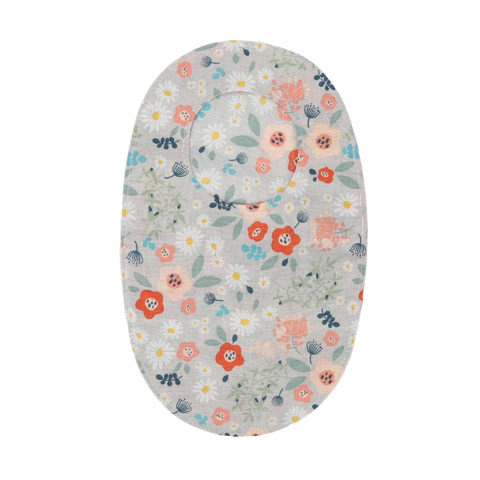 Floral Printed Ostomy Bag Cover Round Shape Portable Protective Cotton Rectal Ostomy Bag for Shower