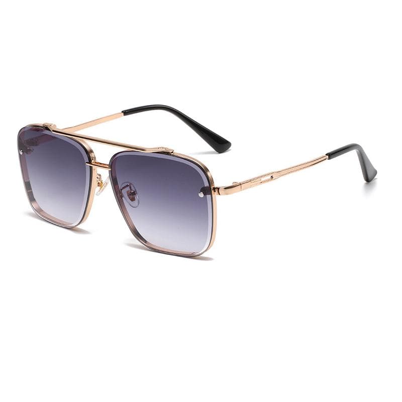 New Gradient Sunglasses for Men Fashion Metal Big Frame Sun Glasses Brand Design Luxury As Picture