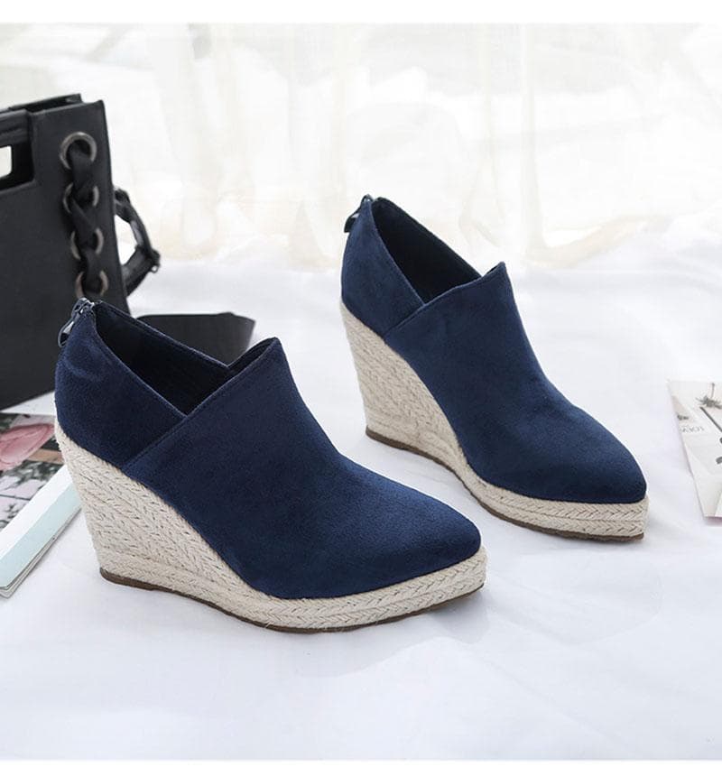 Fashion High Heels Women Party Shoes Brand Model Shoes Elegant Ladies Wedges 10cm Super High Women Pumps 35 dark blue