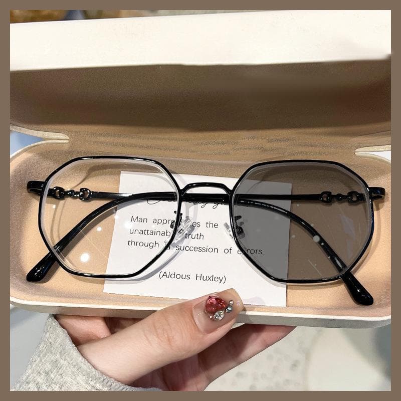 Anti-blue Light Korean Style Progressive Color Changing Glasses Stylish Unisex Student Eyewear 7752 -4