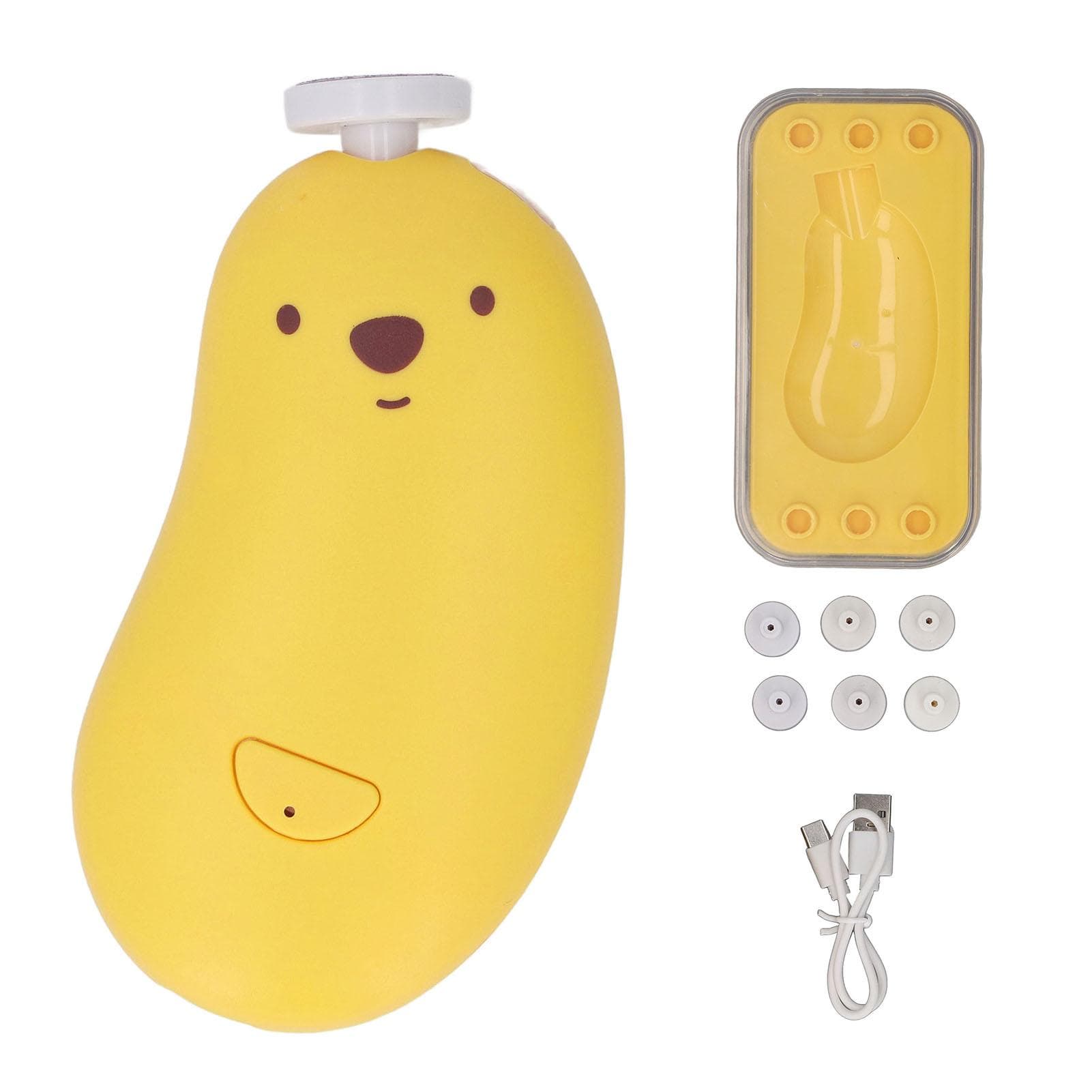 Baby Nail Trimmer Electric Gentle Baby Nail Clipper Multi Speed Rechargeable Portable Nail Grooming yellow