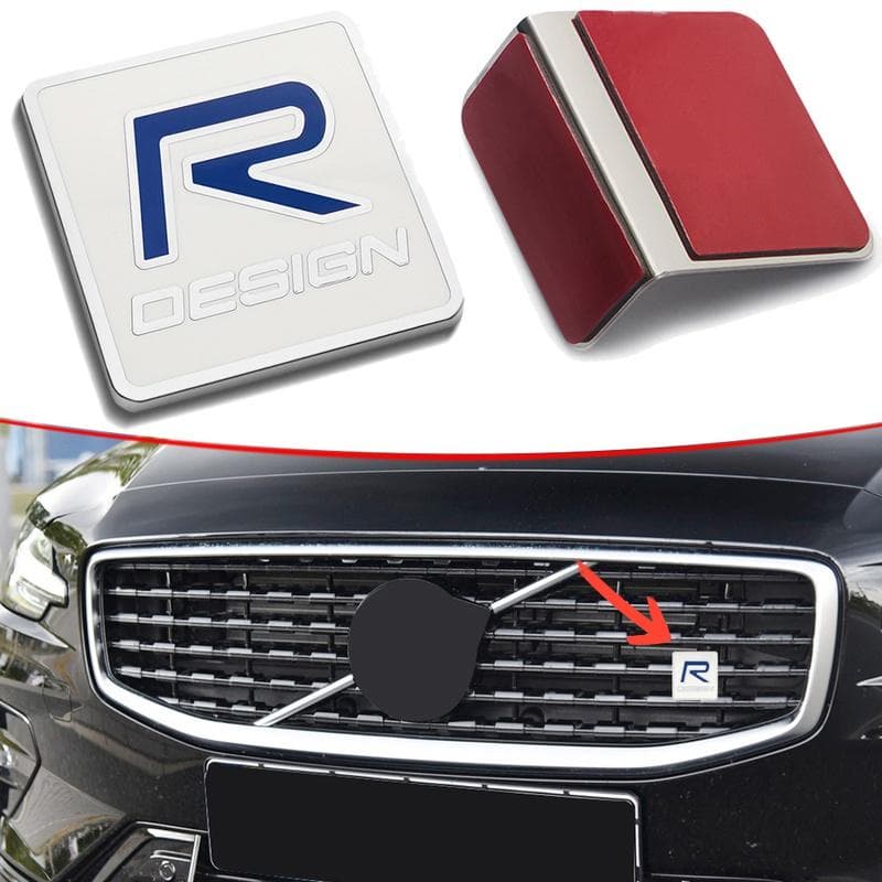 R DESIGN Grille Trunk Sticker Letters Logo Emblem Badge Sticker Decal Fit For Volvo Trunk Sticker