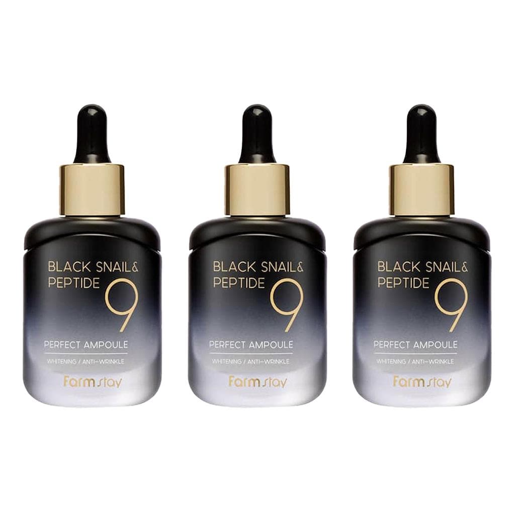 FARM STAY Black Snail & Peptide 9 Perfect Ampoule 35ml (3 Options) 3pcs