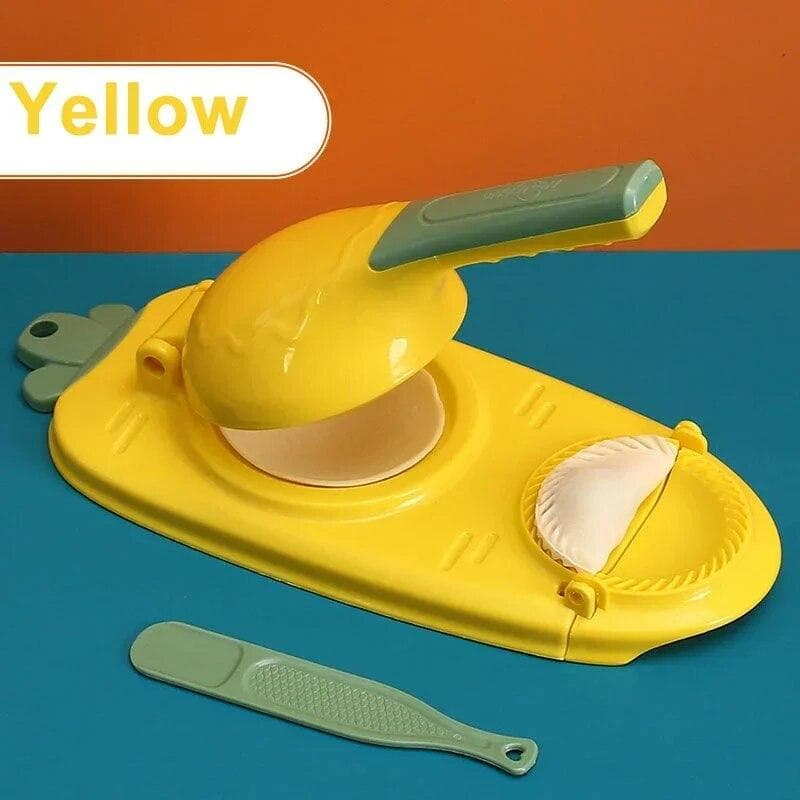 2 In1 Dumpling Maker Wrapper Presser Kit Manual Labor-Saving Dumplings Dough Molder Machine Kitchen Gadget Apple Pie Baking Tool yellow