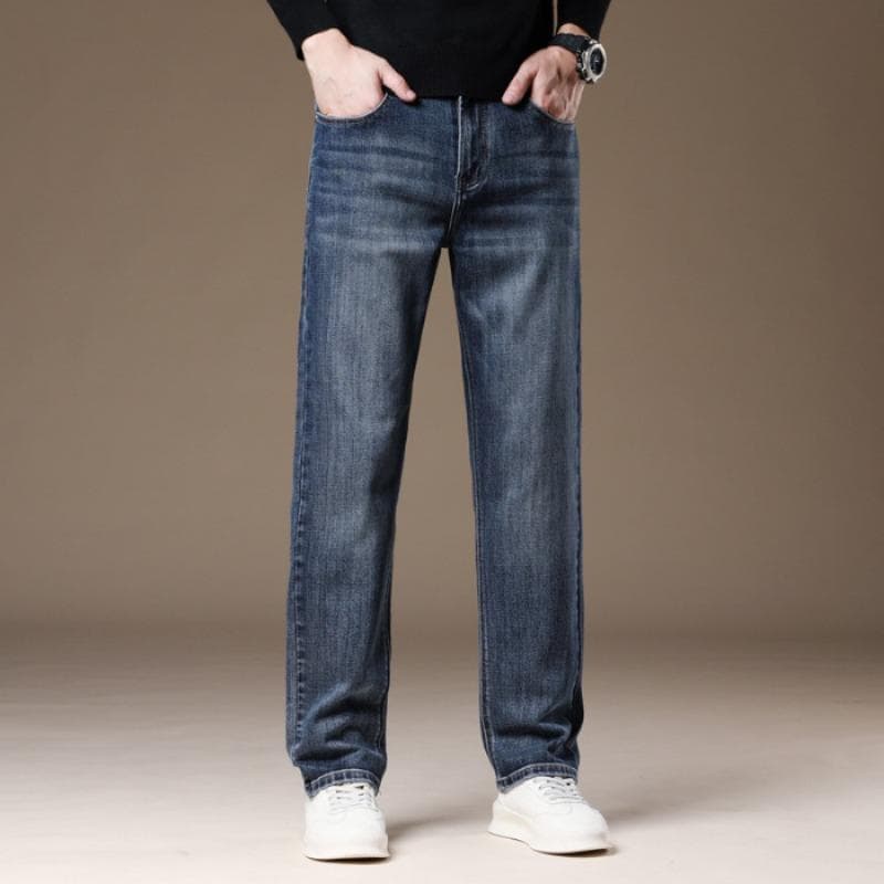 Business Straight Jeans Men's Spring Jeans Straight Jeans Men's Spring Loose Casual Pants Men's Spring Trousers 42